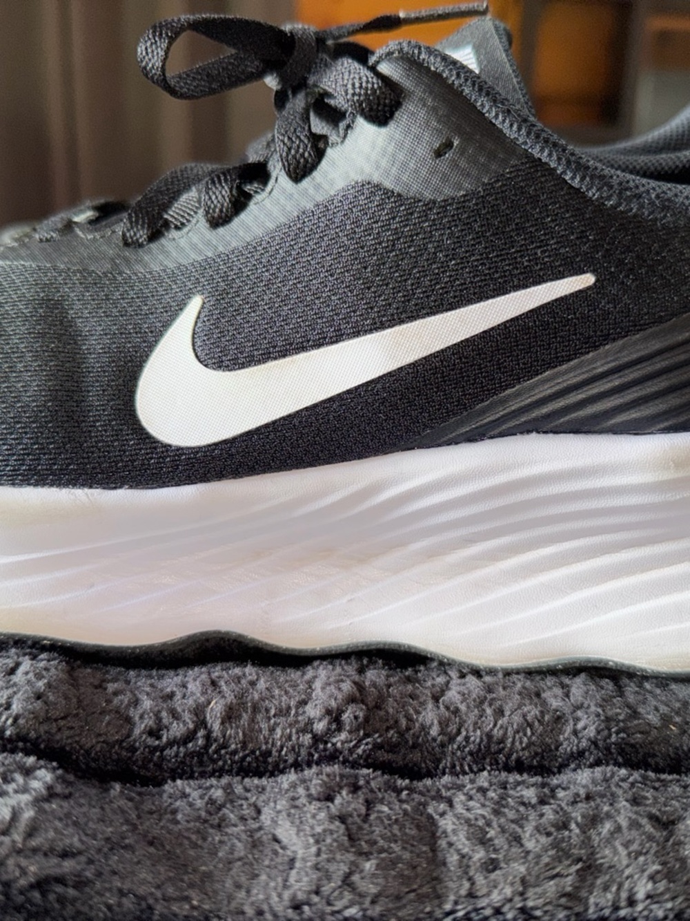 Nike Black and White Men's Athletic Running Shoes